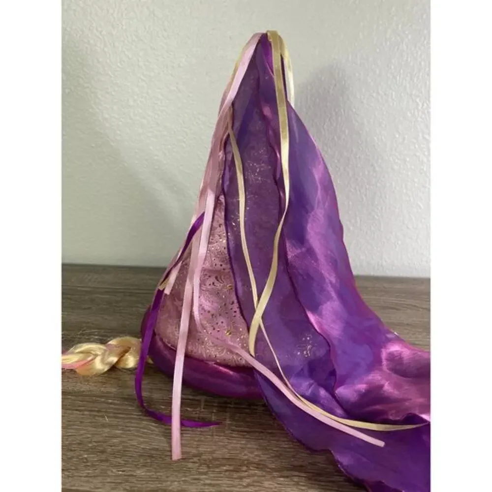 Disney Parks Rapunzel Princess Hat Braided Ponytail Purple Tangled Girls Costume